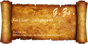 Geller Zsigmond névjegykártya